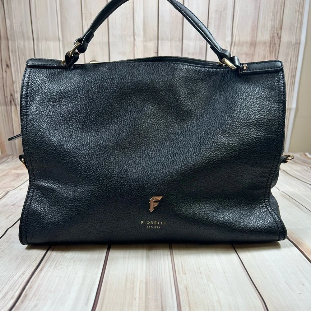 Giorgio Fiorelli Black Handbag with Elegant Gold Hardware